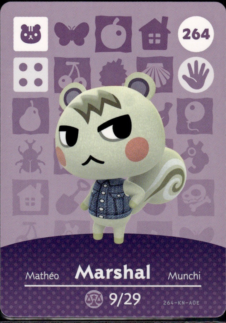 amiiboジャック＆ブーケ&ラムネ&マール＆ナイル&たま(セット引き8600円 264 Marshal Amiibo Card 264 Series 3 Animal Crossing Nintendo