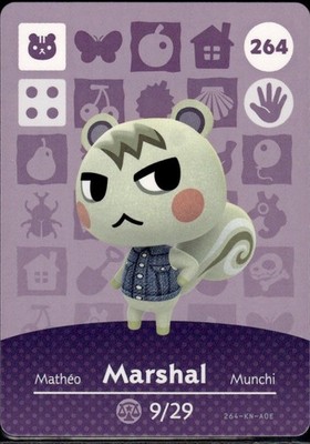 264 Marshal Amiibo Card 264 Series 3 Animal Crossing Nintendo