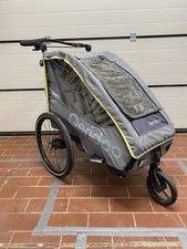 Qeridoo QUPA 1 Kinderfahrradanhänger - Lime mit Joggerrad, Hochwertigem Fußsack