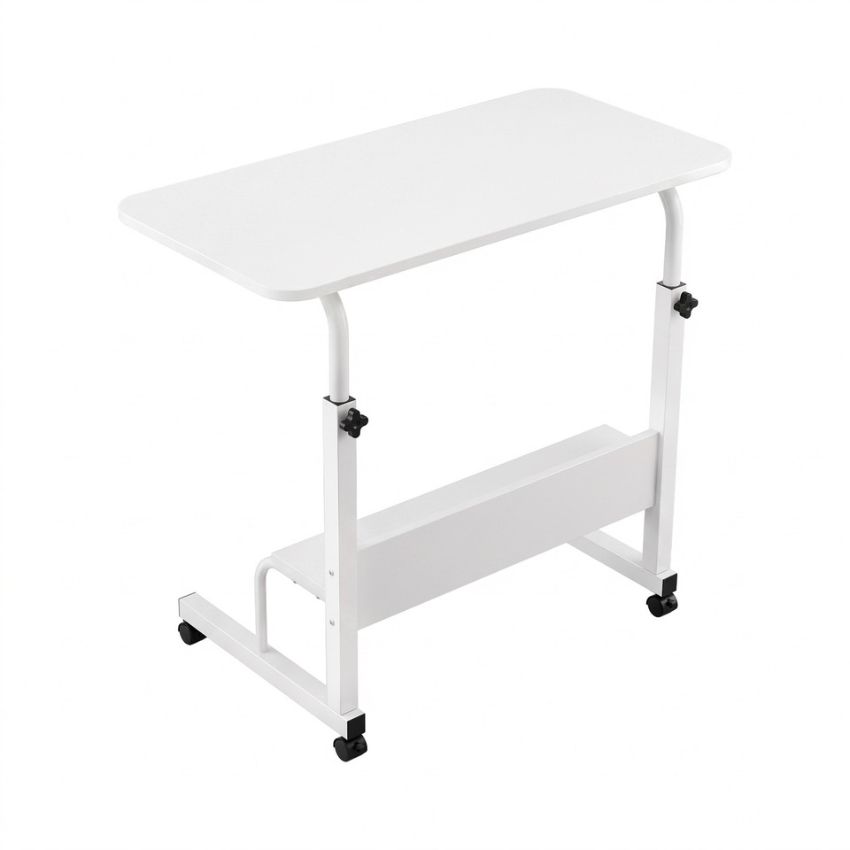 Artiss Laptop Desk Adjustable Height Mobile Overbed Side Table Rolling ...