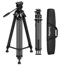 SmallRig FSD14 5442 Aluminum Video Tripod 74" Fluid Head Manfrotto Plate 75mm