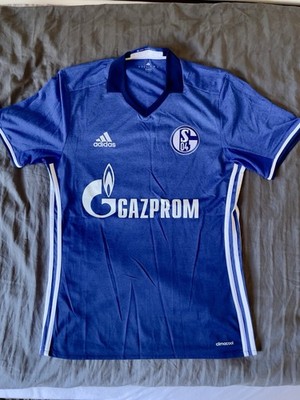 adidas FC Schalke 04 Trikot Saison 2016/17 Kurzarm blau/weiß Gazprom Gr. S
