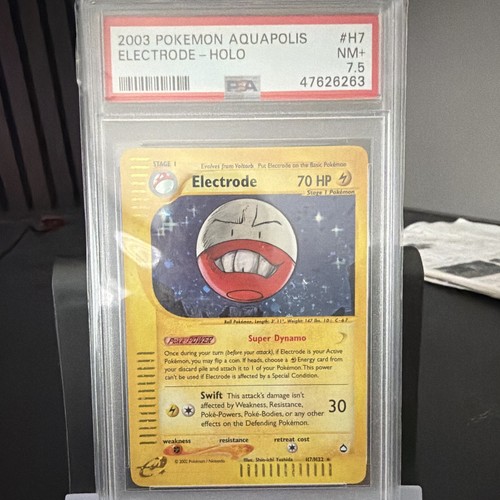 Pokemon TCG PSA 7.5 2003 Electrode H7 Aquapolis Holo Rare H07/H32 ENG