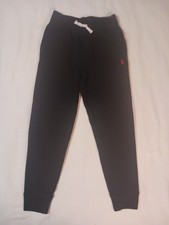 Polo Ralph Lauren Jogger/Sweatpants Kids Size 8 Black Drawstring Red Pony
