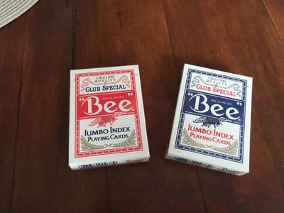 2x Bee Jumbo Index Playing Cards / Spielkarten -   OHIO BLUE SEAL   - NEU