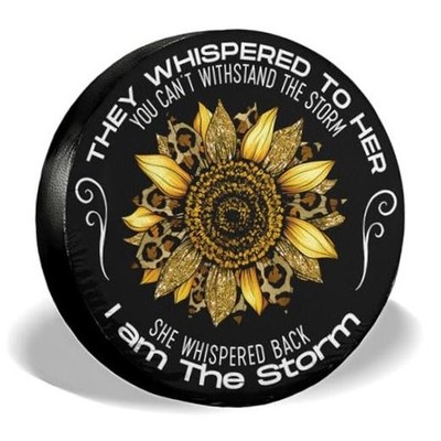 PVC Leather Spare Tire Cover, Fits 31'' Size 17 for diameter 31''-33'' Sunflower