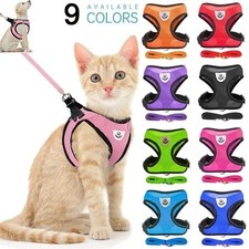 Adjustable Cat Harness and Lead Set Escape-Proof Vest Leash for Cats, Kittens