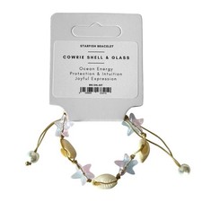 Cowrie Shell & Glass Starfish Bracelet, Assorted Colour