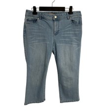 Chico's Women's 2 12 Crop Capri Jeans Summer Vacation Travel Embellished Pockets