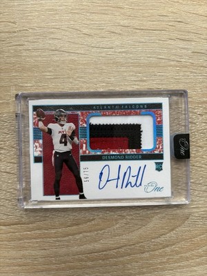 2022 Panini One DESMOND RIDDER Blue Patch Auto /75 Atlanta Falcons 3 Color RPA