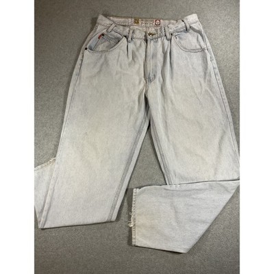 Bugle Boy Gold Crest Mens Baggy Fit Light Wash Pleated Vintage 90s 36x32 P56