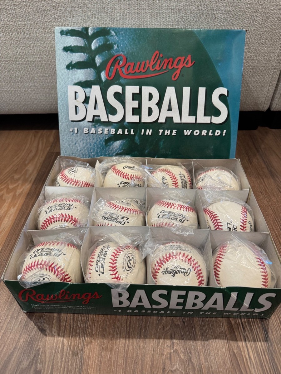 Douzaine De Balles Baseball Rawlings – Cuir Blanc, Coutures Surélevées