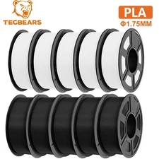 10KG TECBEARS PLA 3D Printer Filament Bundle 1.75mm Entry Level High Adhesion