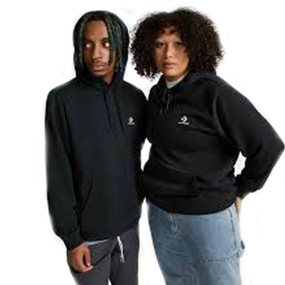 Converse Unisex Star Chevron Embroidered Pullover Hoodie Black Large NWT hoodie