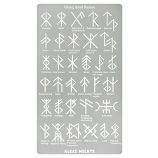 Aleks Melnyk No.412 Metal Stencil, Viking Bind Runes Generator, 4 x 7 inch
