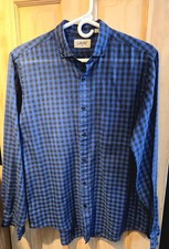 Vintage Women's Levi's Blue Plaid Button-down Shirt Size M