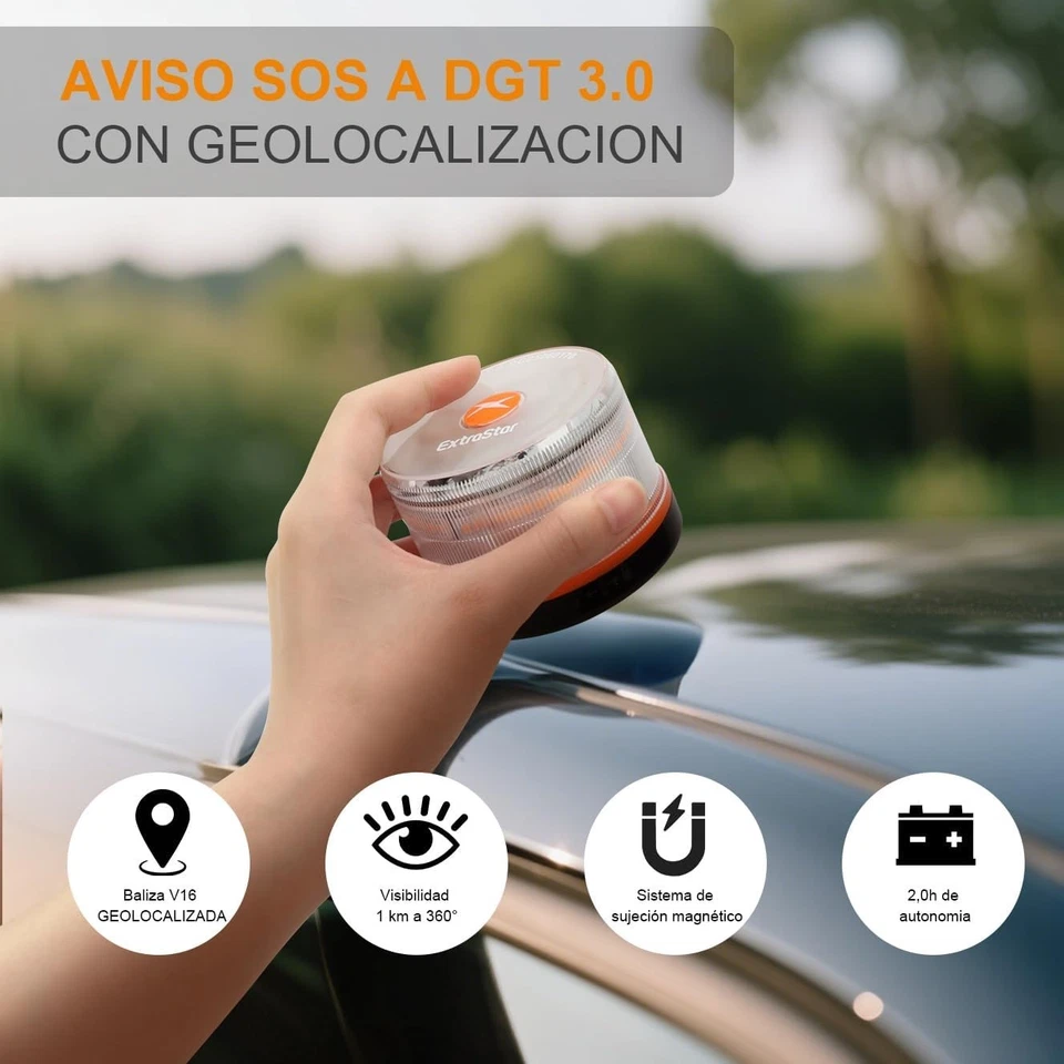 ⭐ Luz de emergencia V16 Conectada a DGT 3.0 con Geolocalización, Luz Señal ⭐ - Imagen 3 de 3