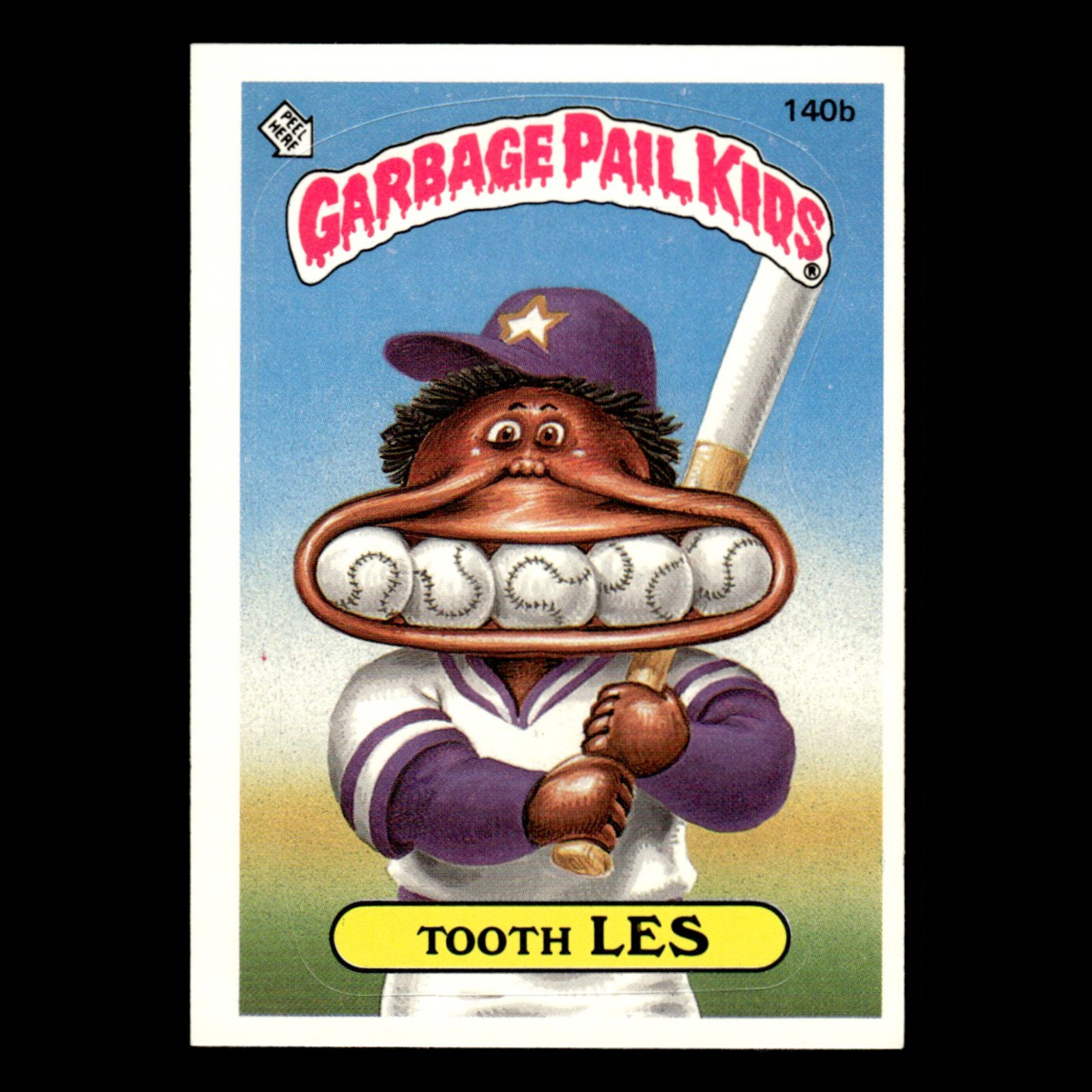 Tooth Les #140B 1986 Garbage Pail Kids Baseball Card MLB NM