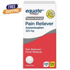 Equate Regular Strength Pain Reliever Acetaminophen Tablets, 325mg 100 Count