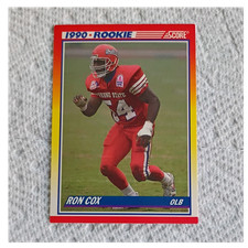 SCORE 1990 Score Rookie Ron Cox #647 Fresno State Bulldogs NCAA Football Card. rookie card picture