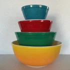 GLOSSY Vintage PYREX Primary Colors Mixing Bowls Set of 4 - 401 402 403 404