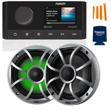 Fusion MS-RA210 Marine Stereo with Wet Sounds 6.5" RGB Lighting Speakers