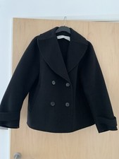 Arket Black Wool Coat Size 38 Fits 12-14