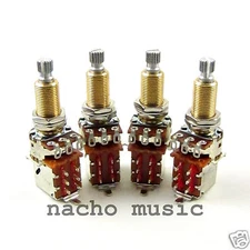 Set of 4 Bourns 500K Long Shaft Push-Pull Potentiometers / Pots Jimmy Page Mod