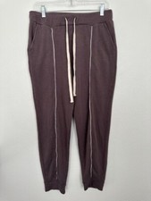 Monrow Seamed Cotton Sweats Brown Stretchy Athleisure Lounge Men's Size Medium