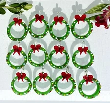 Wholesale Lot 12 Pcs Christmas Wreath Murano Glass Pendant Hand Blown