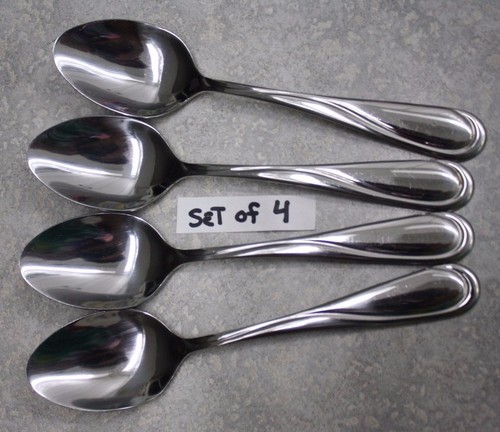 Hampton Silversmiths Stainless SWIRL set of 4 OVAL SOUP SPOONS buy up to 16 - Picture 2 of 6