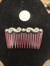 Vintage Mexican Sterling Silver Red Hair Comb