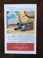 1947 vintage original color ad Bell  Howell Filmo Auto Master Movie Camera
