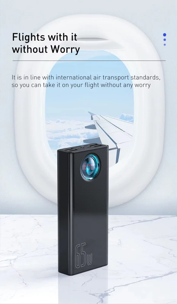 65W 30000mAh PD3.0 Fast Charging Power Bank with FCP SCP Compact Portable External Battery 65W 30000mAh PD3.0 Fast Charging Power Bank with FCP SCP Compact Portable External Battery