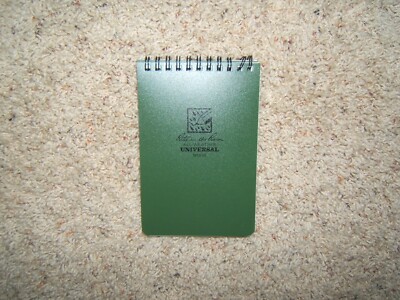 UNIVERSAL 946 Rite In the Rain Field Book Note Pad 4 X 6In. Green NEW