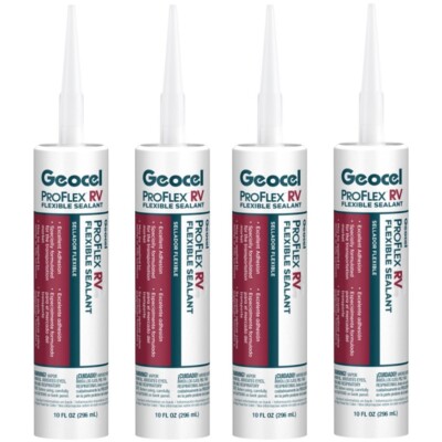 Geocel GC28901 QTY. 4, ProFlex RV GC28101 Self Leveling Sealant White, 10 Oz.