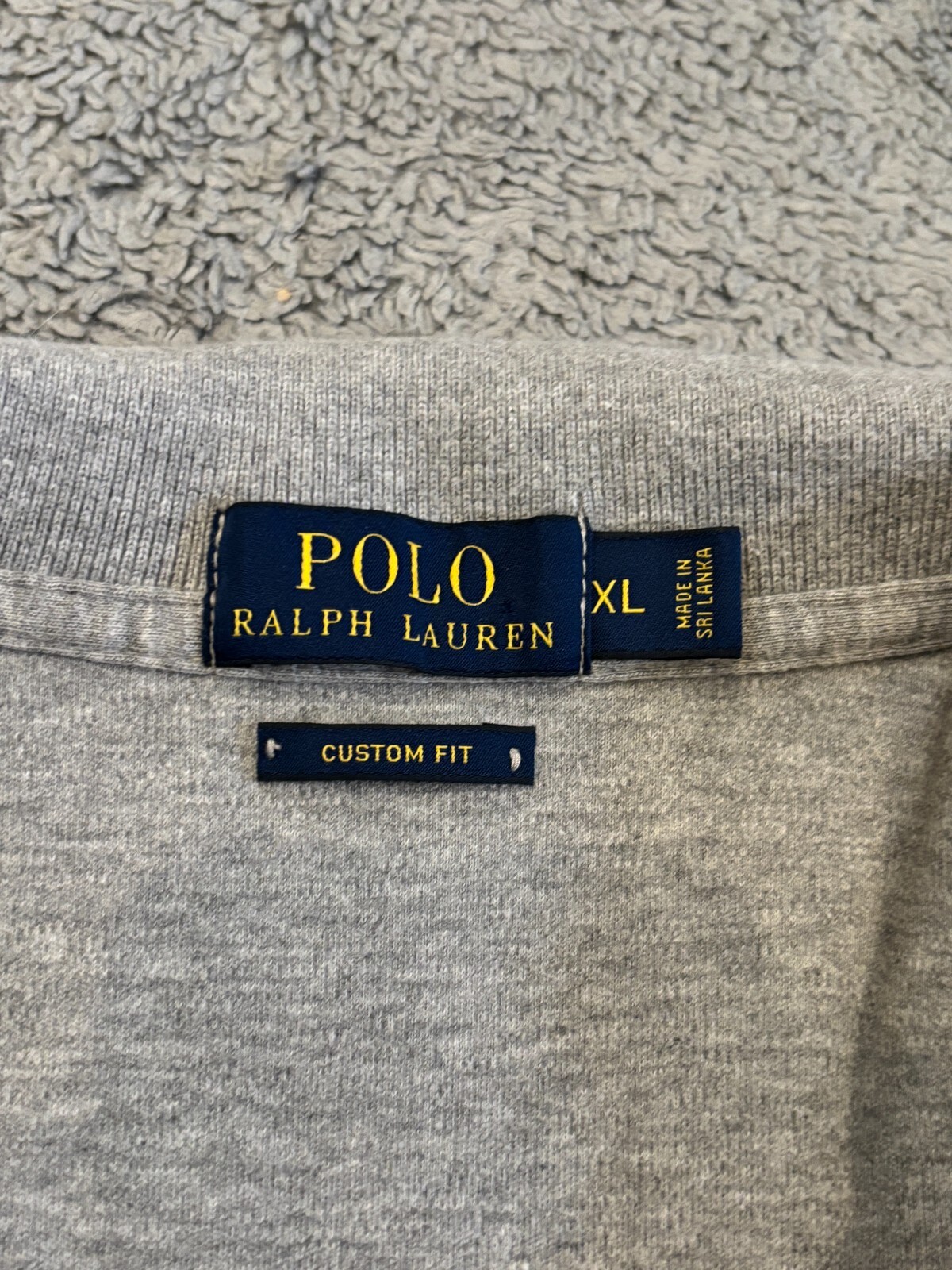 Polo Ralph Lauren camicia uomo XL grigia vestibilità personalizzata manica corta elasticizzata logo pony