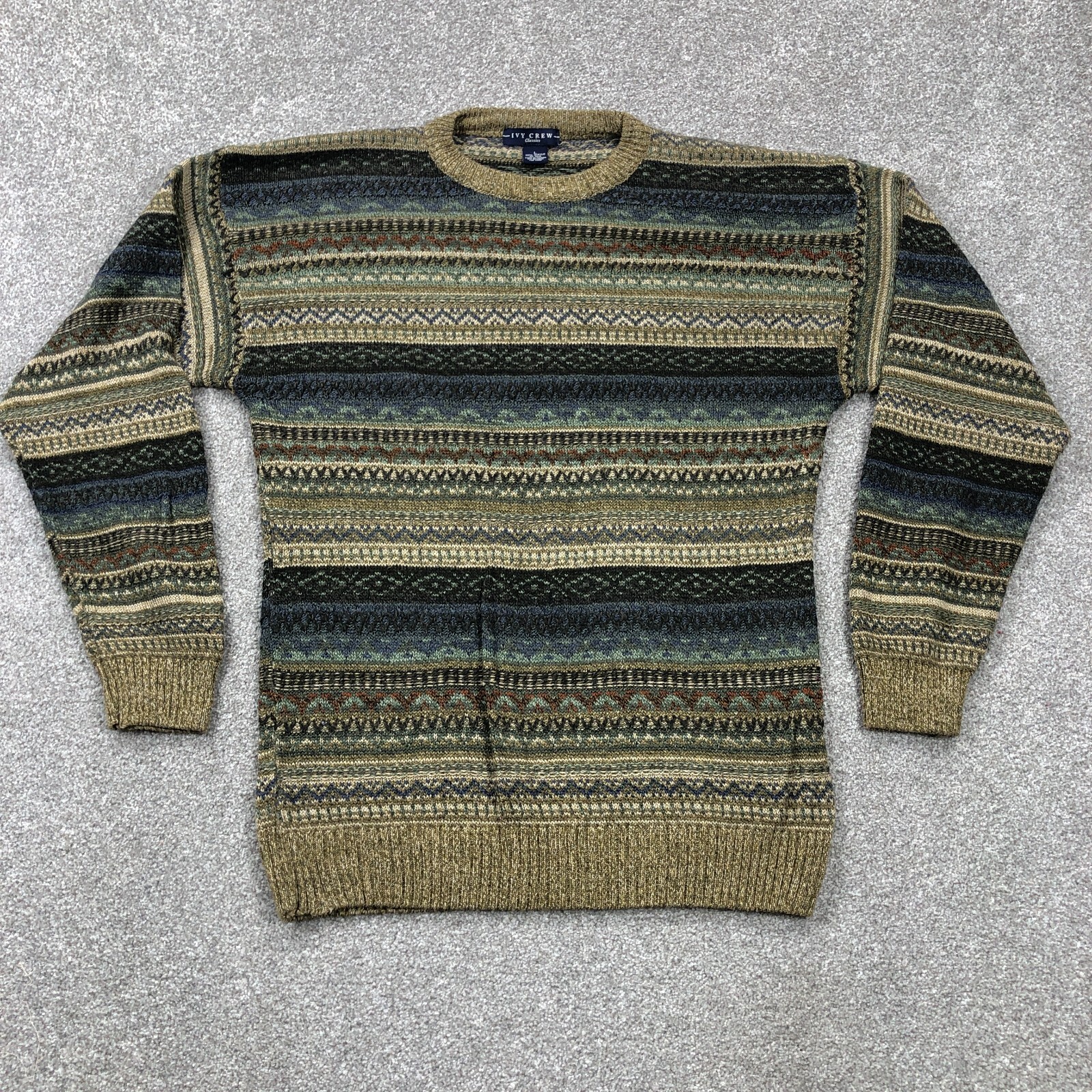 Ivy Crew Sweater Men Large Knitted Pull 