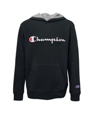 Champion Little Boys Size 4 Fleece Hoodie Sweatshirt Embroidered Logo Black
