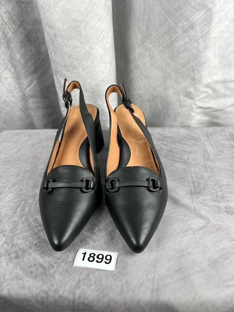 Gentle Souls de Kenneth Cole Dionne Tacón con Cordones de Cuero Negro Talla 6.5 Foto 2 de 4