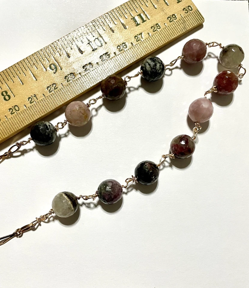 Collar de turmalina 7-8 mm grado AA. Cadena de relleno oro rosa ver foto para más detalles. Foto 2 de 4