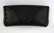 Ray-Ban Leather Eye Glasses Sun Glasses Case Black Snap Closure