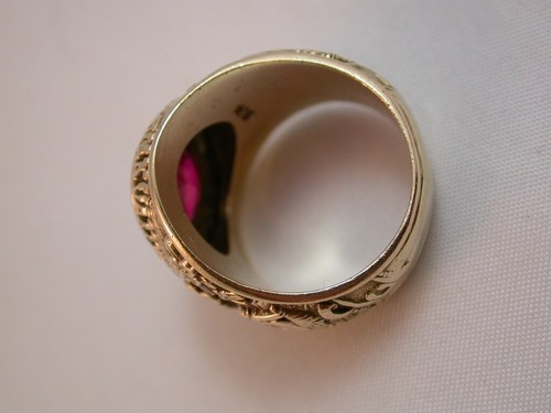 super schöner College Highschool - Ring massiv Gelbgold - Bild 4 von 5