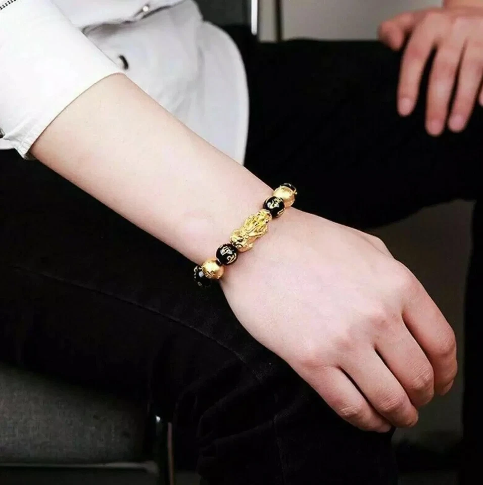 Feng Shui Black Obsidian Beads Bracelet Attract Wealth - Image 3 of 4