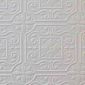 Faux Tin Ceiling Tile Textured Paintable Wallpaper 497 59001