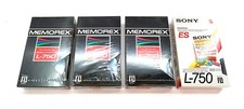 x3 MEMOREX Beta L-750 Blank Tapes and 1 Sony ES L-750 Blank Tape ALL NEW/SEALED