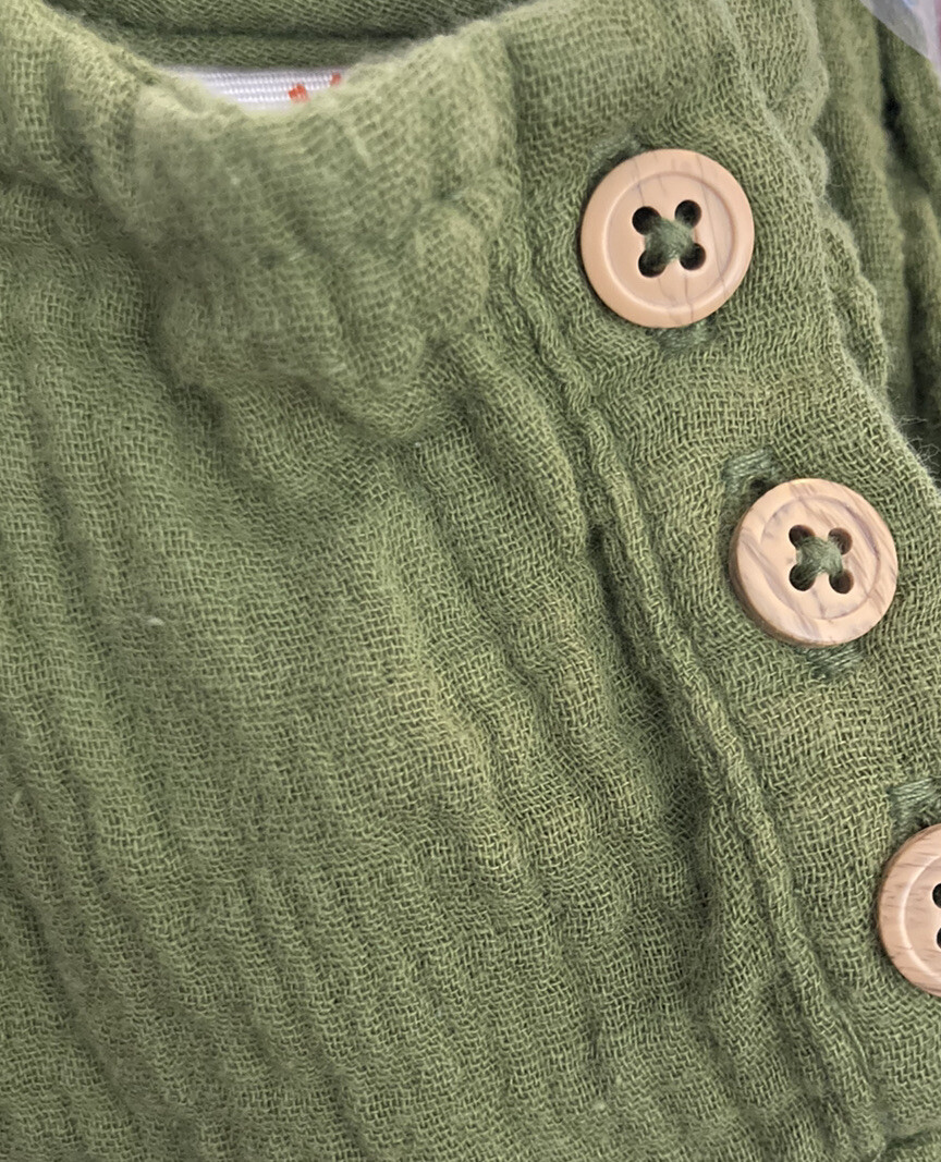 Cat & Jack Infant Girls Size 36 Month Green Ruffle Shoulder Romper