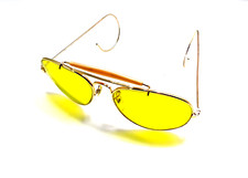 Vintage 14k Gold Plated Shooting Glasses Yellow Lens Aviator Sunglasses Safety