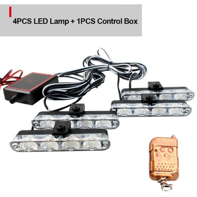 4Stk 16 LED Auto KFZ Frontblitzer Blitzlicht Warnleuchte LKW Strobe Licht 12V
