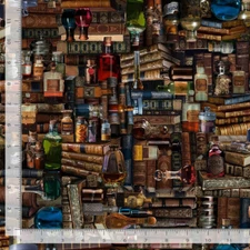 Library Book Fabric Magic Potion Cotton Timeless Treasures CD2530 By Yard